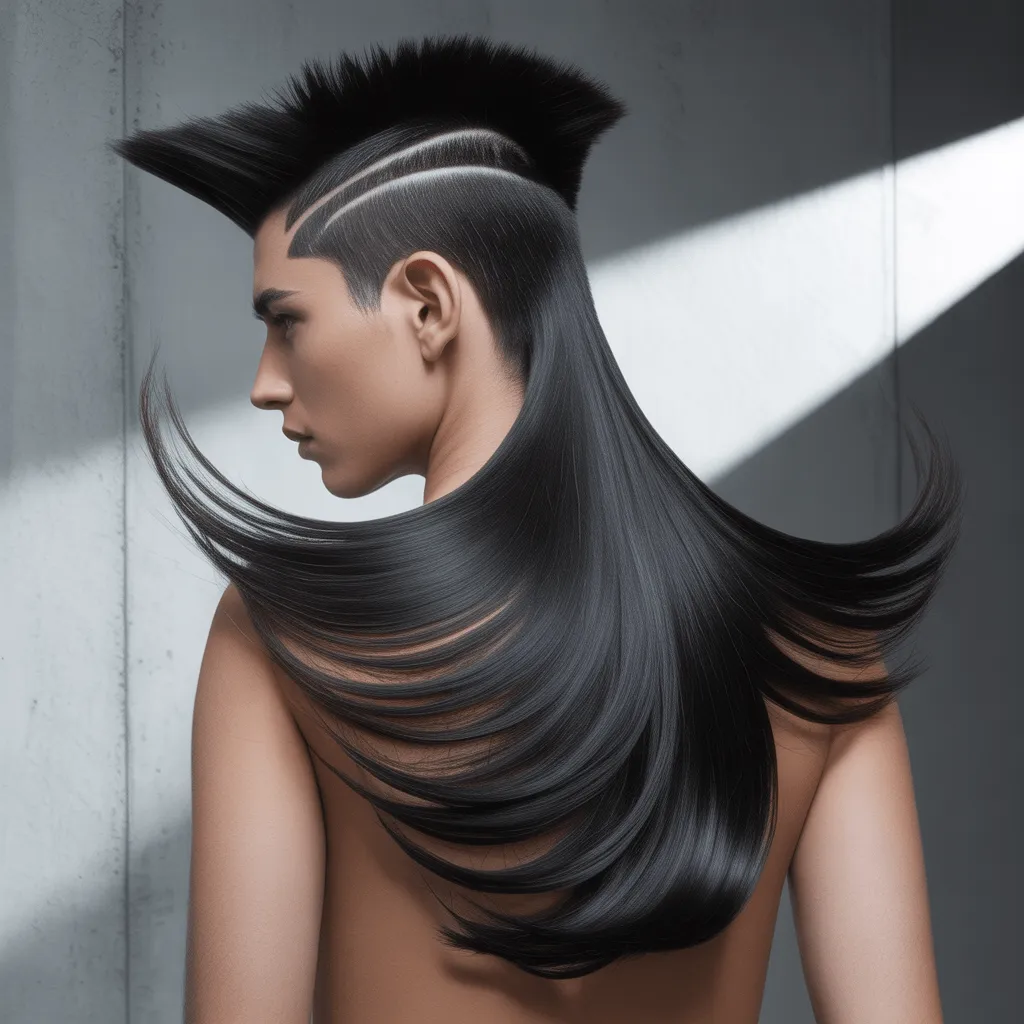 2025 Best Warrior Haircut Styles: The Ultimate Guide 19 A bold warrior wolf tail haircut featuring a tapering crown and long, dramatic tail flowing at the back, perfect for daring individuals.
