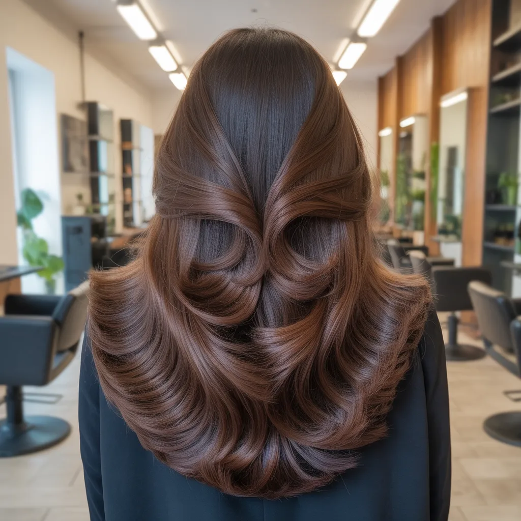 Butterfly Haircut for Long Hair 2026:Best Flattering Look 15 V-shaped butterfly haircut for long hair showing dramatic layered V-shaped ends and flowing texture.