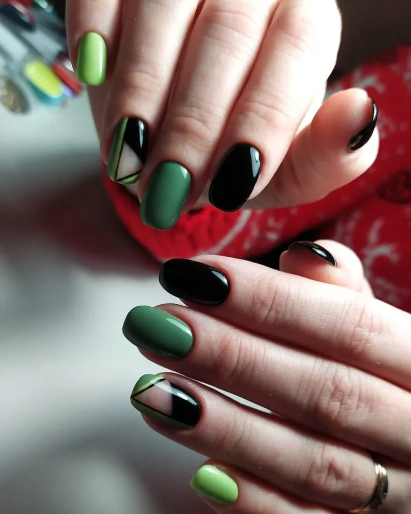 Green Nail Designs: 2026 Sage & Emerald Trends 11 cabbage-crush-green-curved-lines-vegetable-trend-2026