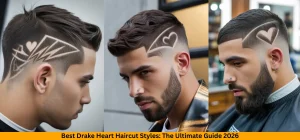 Feature image of Best Drake Heart Haircut Styles Celebrity inspired Drake heart haircut with stylish fade