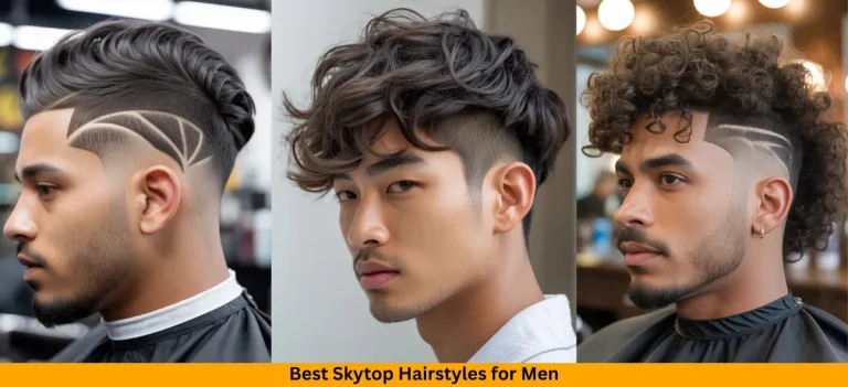 Best Skytop Hairstyles for Men: The Ultimate Guide to 2026's Most Requested Cut 6 The feature image of Skytop Hairstyles for Men Mixed race man with burst fade Skytop haircut, curved fade lines around ears, vertical textured top, creative barbershop design