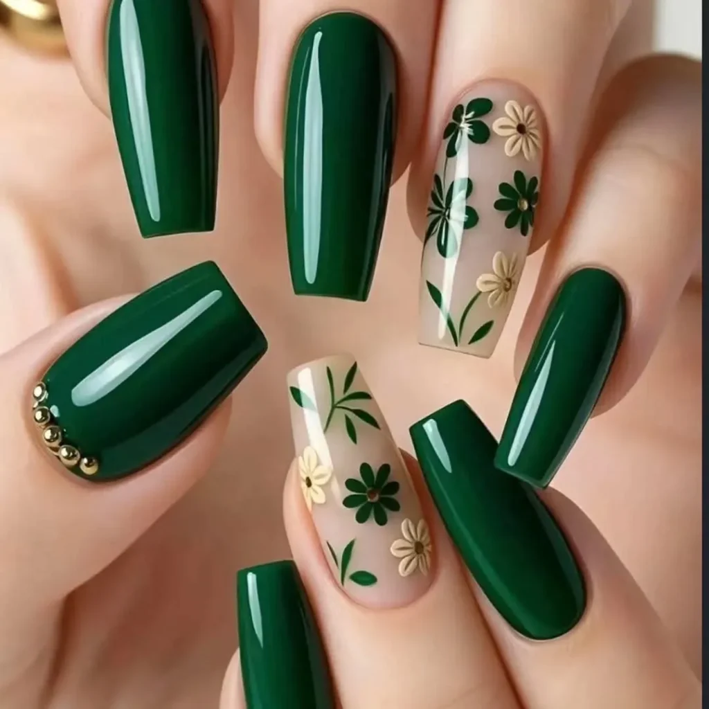 Green Nail Designs: 2026 Sage & Emerald Trends 9 Sage green marble nail art with swirls of white and deeper green, 2016 revival trend layered organic expensive effect