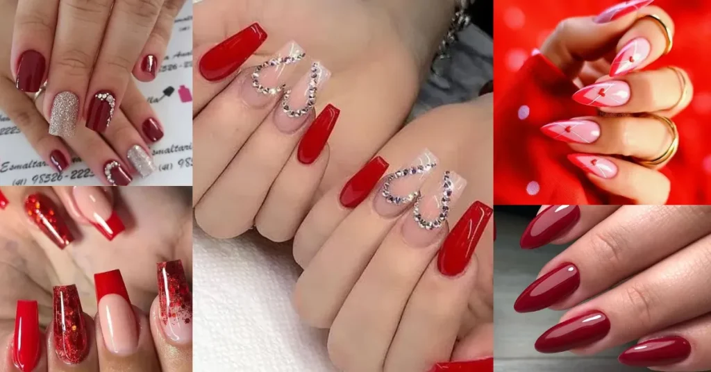 40 Stunning Red Nail Designs: 2026 Trends & Classic Styles 1 The feature image of Red Nail designs Brick red nail manicure, earthy terracotta red polish, Selena Gomez inspired nail trend 2026