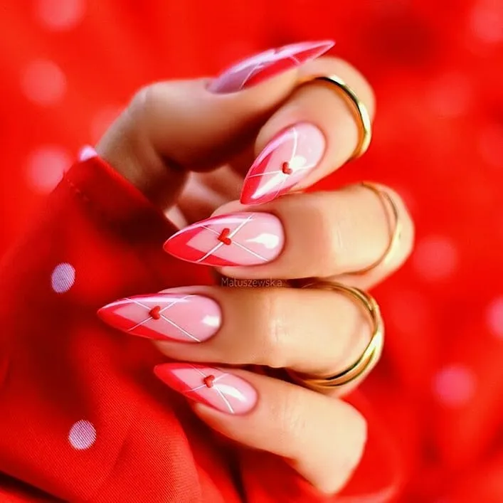 40 Stunning Red Nail Designs: 2026 Trends & Classic Styles 5 Chrome French tip nails with mirror silver metallic finish, Hailey Bieber inspired glazed donut nail trend