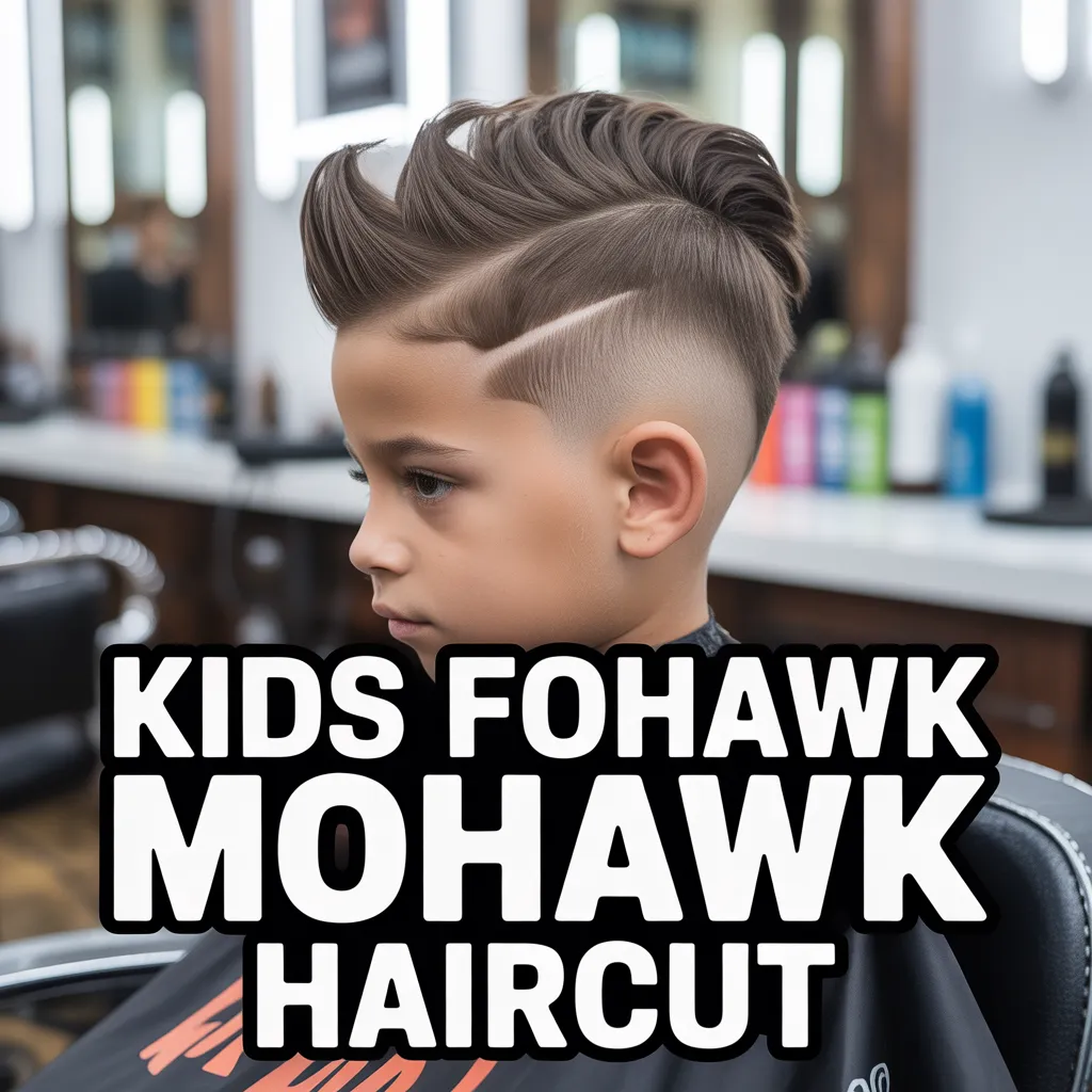 Fohawk Haircut: The Ultimate Guide to Modern Fohawk Styles for Men & Boys 3 Trendy kids fohawk mohawk haircut with fade, stylish boys haircut inspiration.