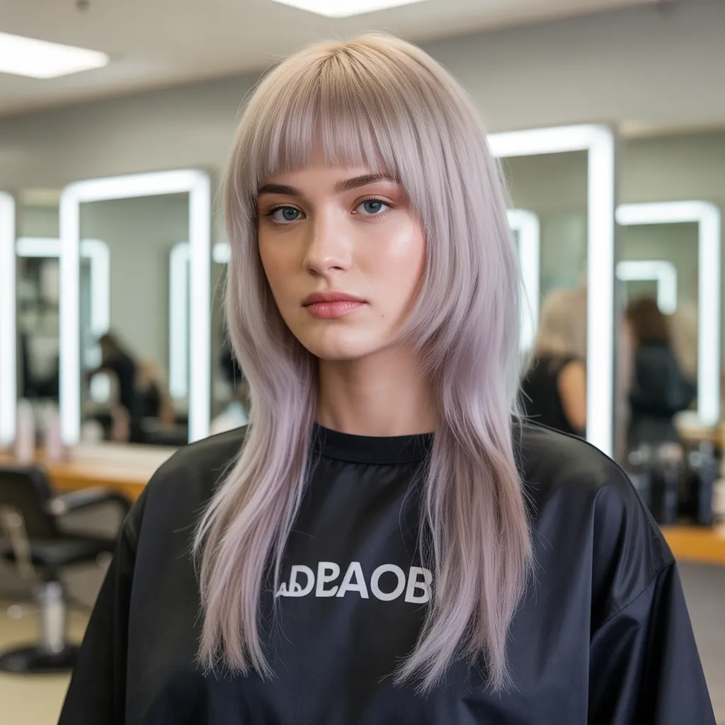 Jellyfish Haircut Styles: Best Looks & Ideas 7 Long jellyfish haircut with blunt top and flowing sleek straight bottom layers
