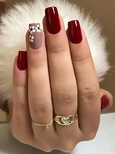 40 Stunning Red Nail Designs: 2026 Trends & Classic Styles 3 Brick red nail manicure, earthy terracotta red polish, Selena Gomez inspired nail trend 2026