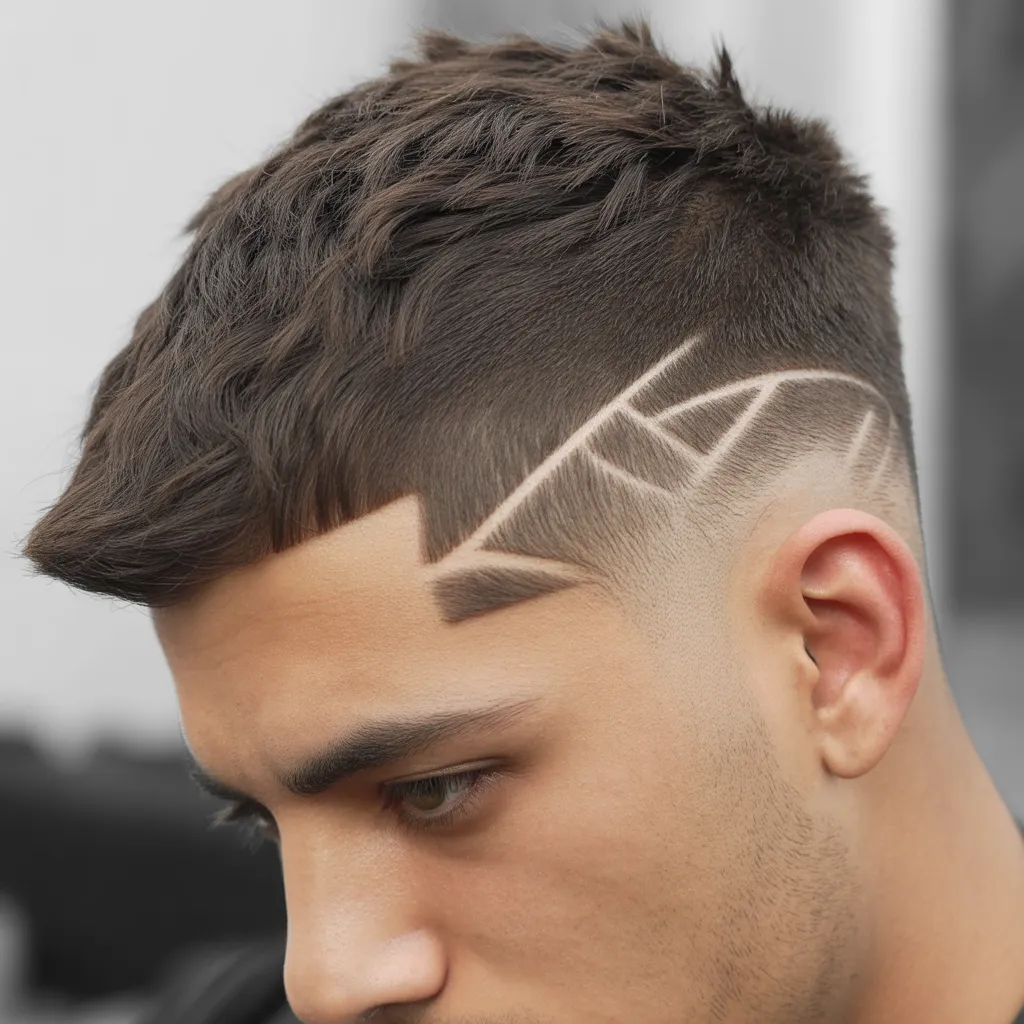 Best Line Up Haircuts for Men:Sharp & Stylish Hair Ideas 8 Textured crop with line up haircut featuring short textured hair and sharp hairline.